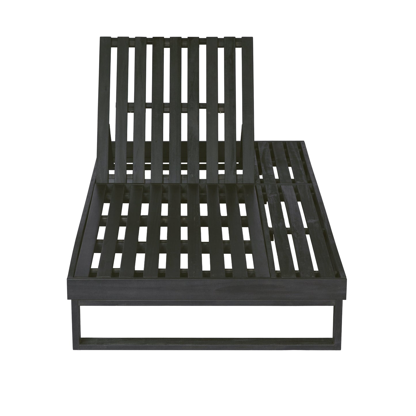 Black Acacia Wood Chaise Lounge