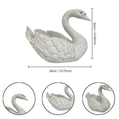 12.6'' Tall Swan Sculpture Planter