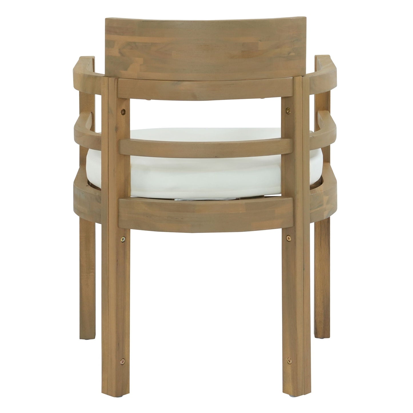 5 Piece Round Patio Table & Cushioned Armrest Chairs, Outdoor Dining Set With Umbrella Hole