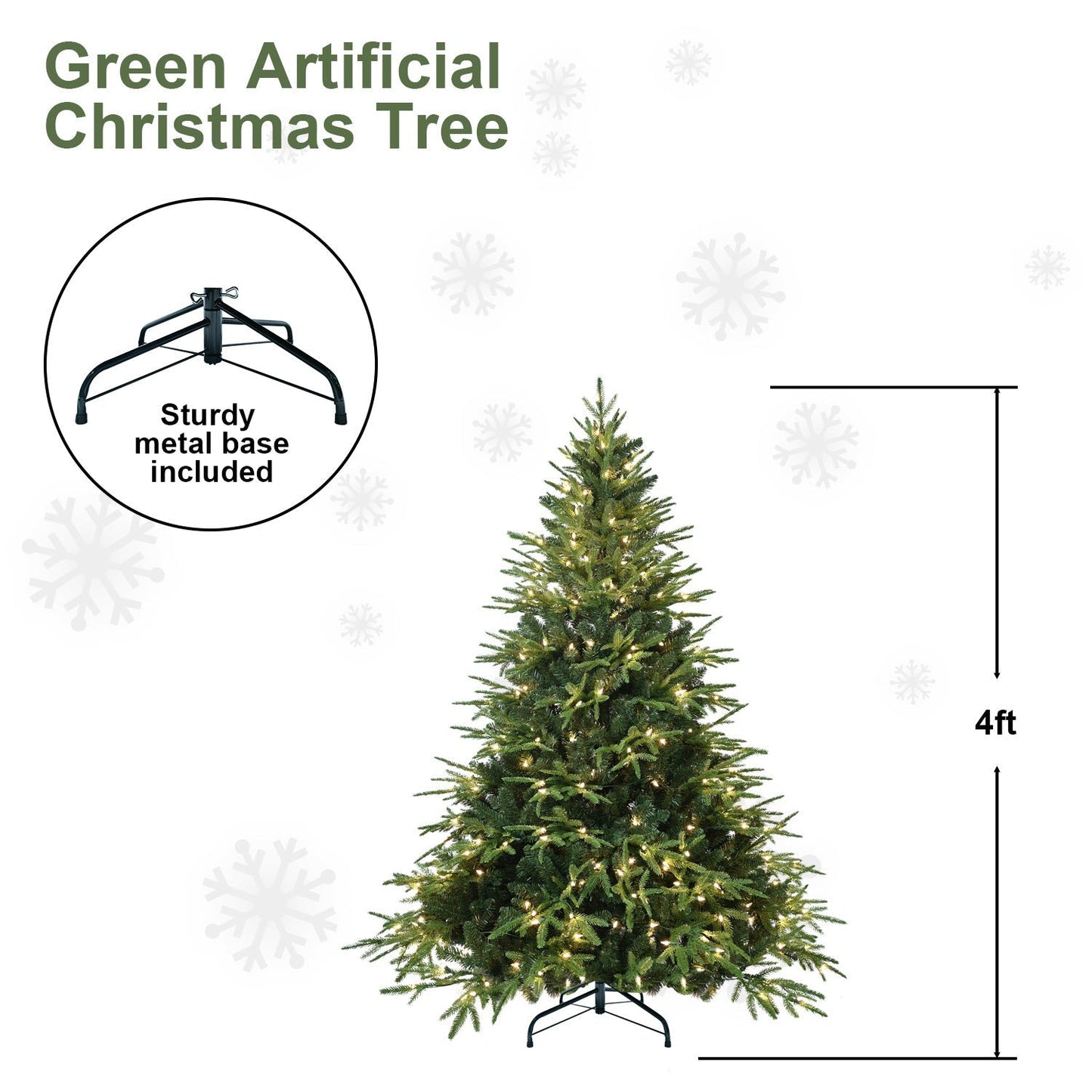 6.5ft Pre-Lit Artificial Christmas Tree with 450 Warm White Lights