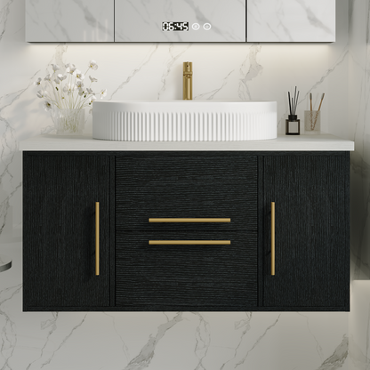 39.4 in Modern Floating Bathroom Vanity with Ceramic Sink