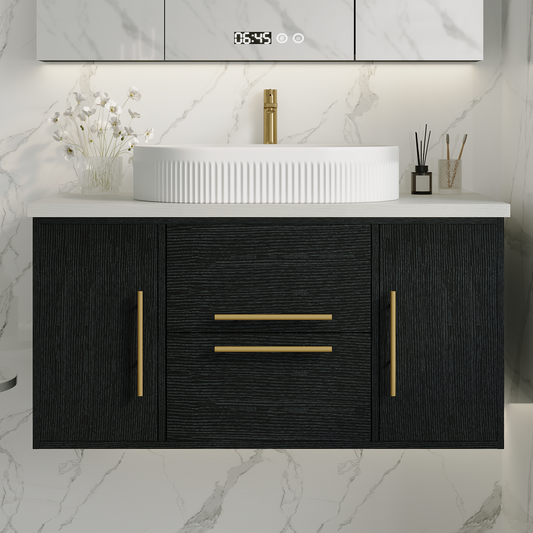39.4 in Modern Floating Bathroom Vanity with Ceramic Sink
