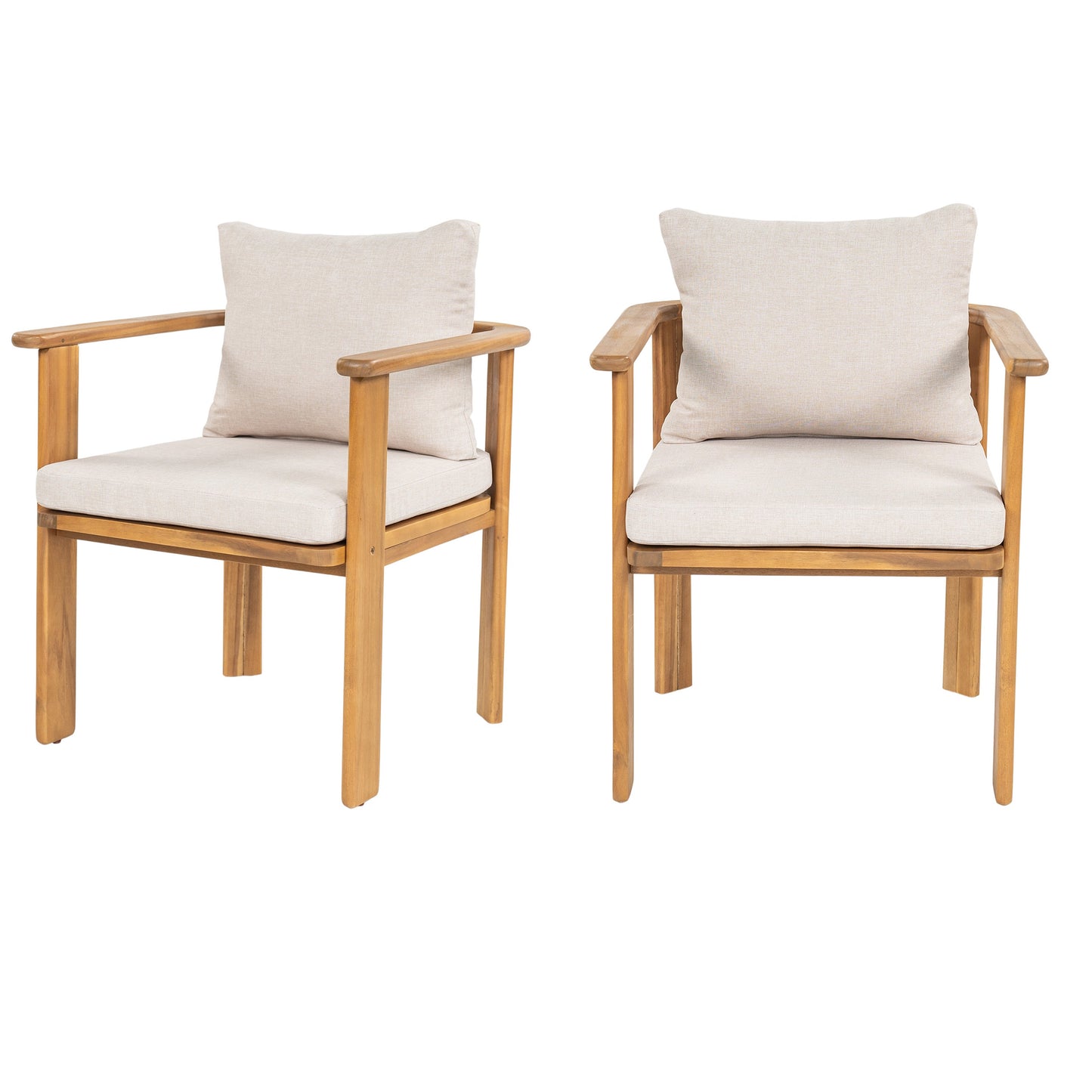 Kaja Outdoor Acacia Wood Dining Chair, Teak Finish Frame