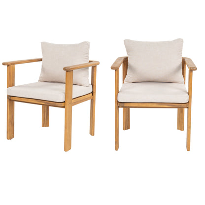 Kaja Outdoor Acacia Wood Dining Chair, Teak Finish Frame