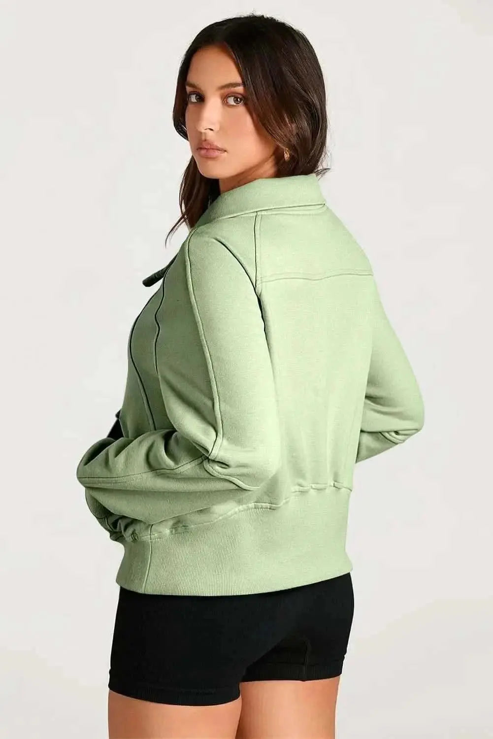 Trendsi Women's Half Zip Sweatshirt With Pockets — Fleece Pullover