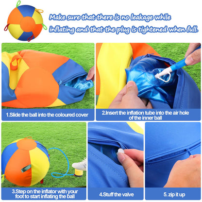 Herding Ball For Dogs, Large Dog Ball With Handles For Outdoor Play, Indestructible Training Toy Balls For Australian Shepherd, Interactive Toy Balls For Medium & Large Dogs