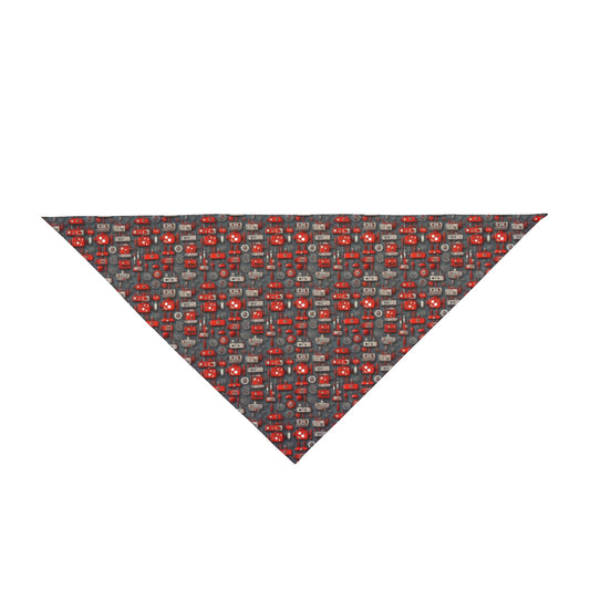 Crimson Cogs and Circuitry Pattern - Pet Bandana Pet Zen
