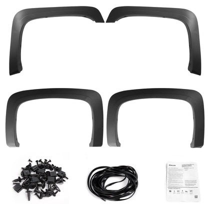 4PCS Wheel Rivet Fender Flares Pocket Style for 07-13 Chevy Silverado 1500 2500HD/3500HD