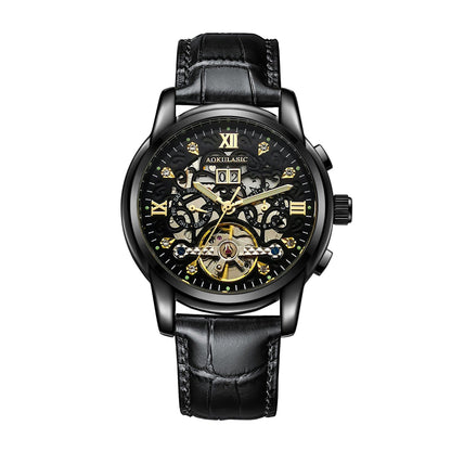 New Mens Large-rotor Skeleton Automatic Mechanical Watch