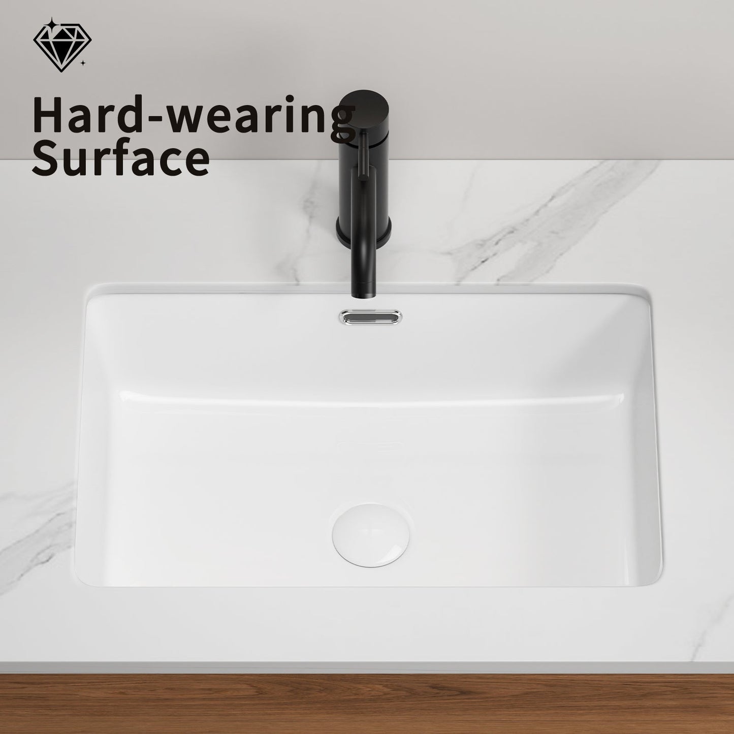 Rectangular Undermount Bathroom Sink