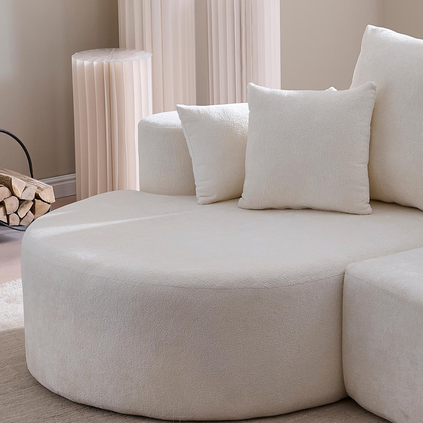 2 Piece Fabric Cloud Curved Sectional Sofa With Chaise
