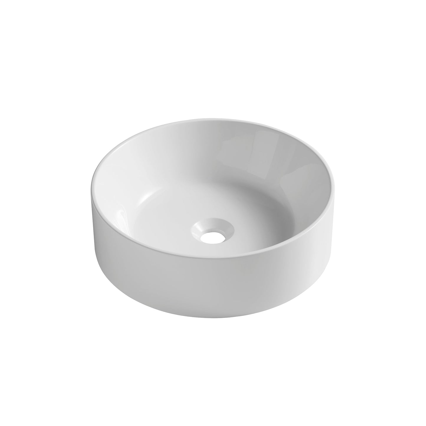 JINBO 16'' Bathroom Round Solid Surface Basin Without Faucet Hole