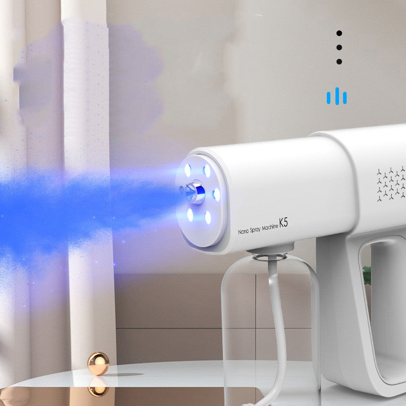 Handheld Nano Steam Sanitizer Gun - Wireless USB Disinfection Spray for Home, Car, and Blue Light Sanitizing