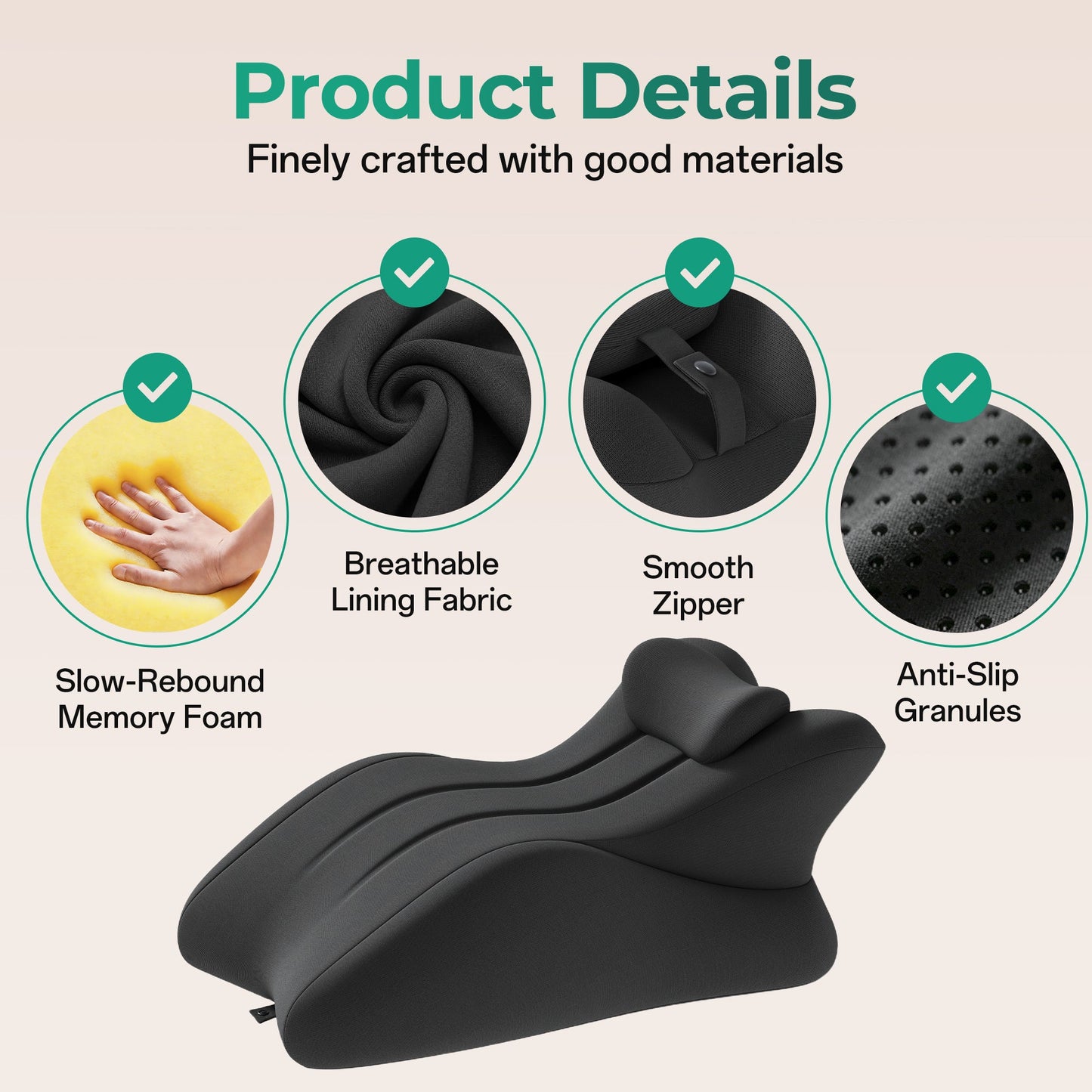 Memory Foam Ergonomic Wedge Pillow