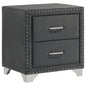 Melody Upholstered 2-drawer Nightstand Grey