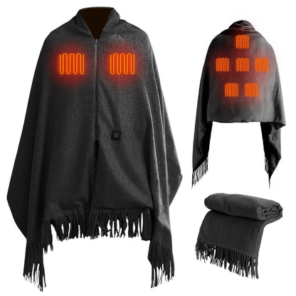 USB Heated Shawl, 77"x24", 3 Heat Levels