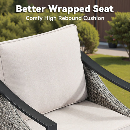 73.4" Wide Outdoor Wicker Sofa