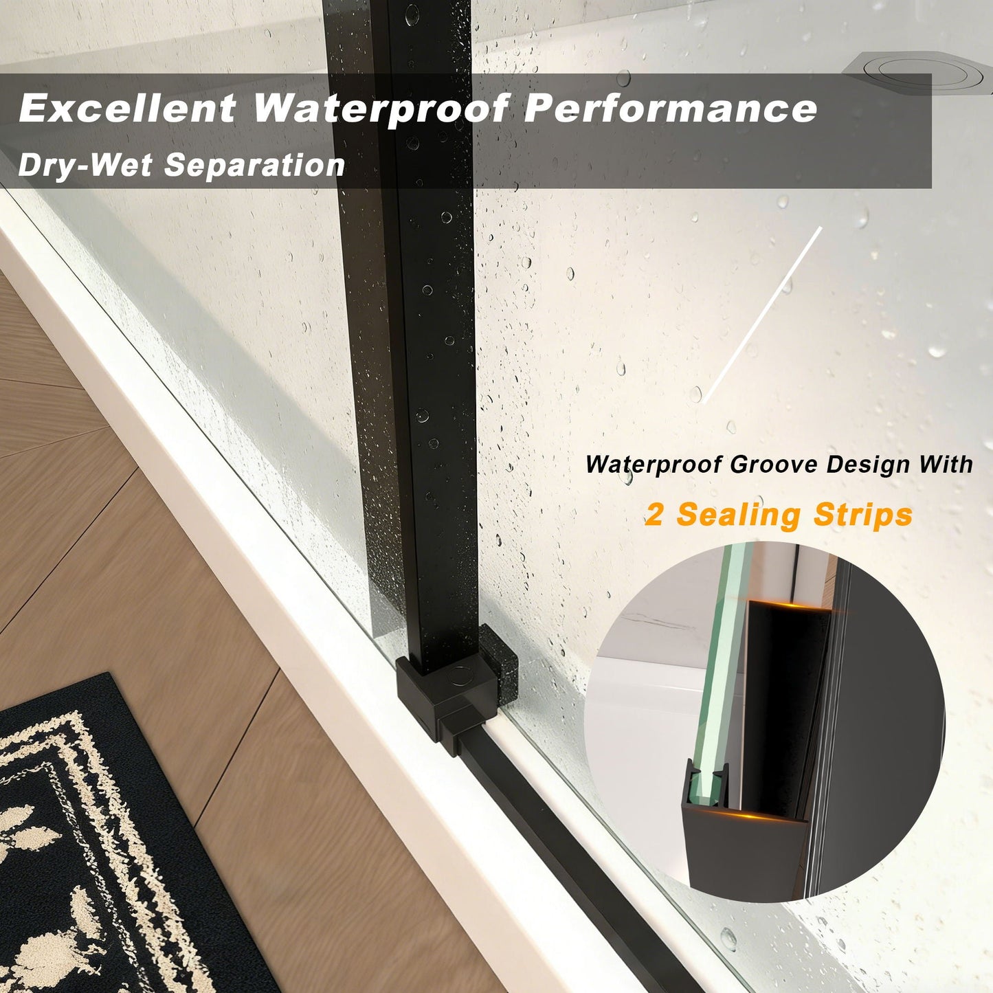 Frameless Single Sliding Shower Door