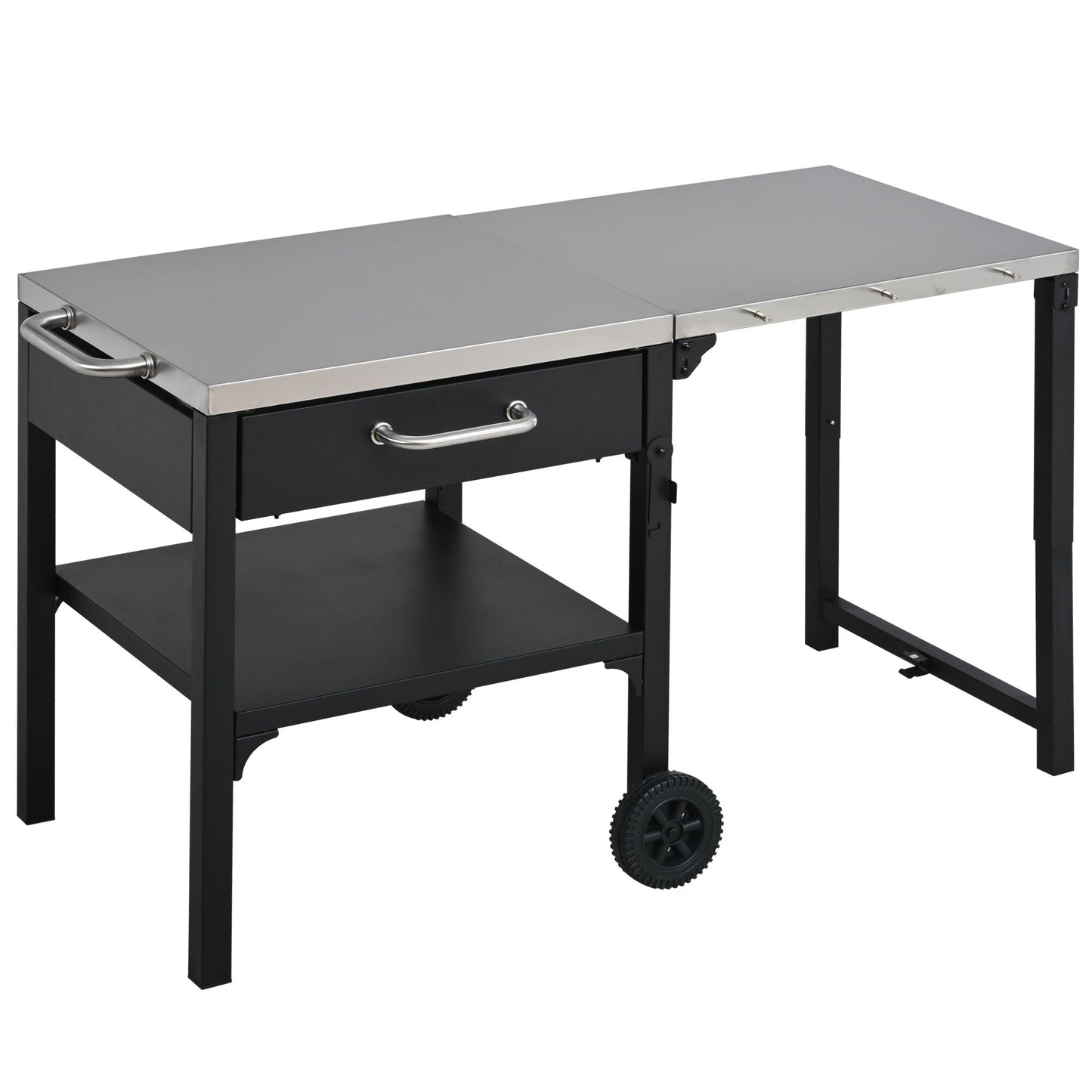Foldable Outdoor Kitchen Cart With Storage For Patio