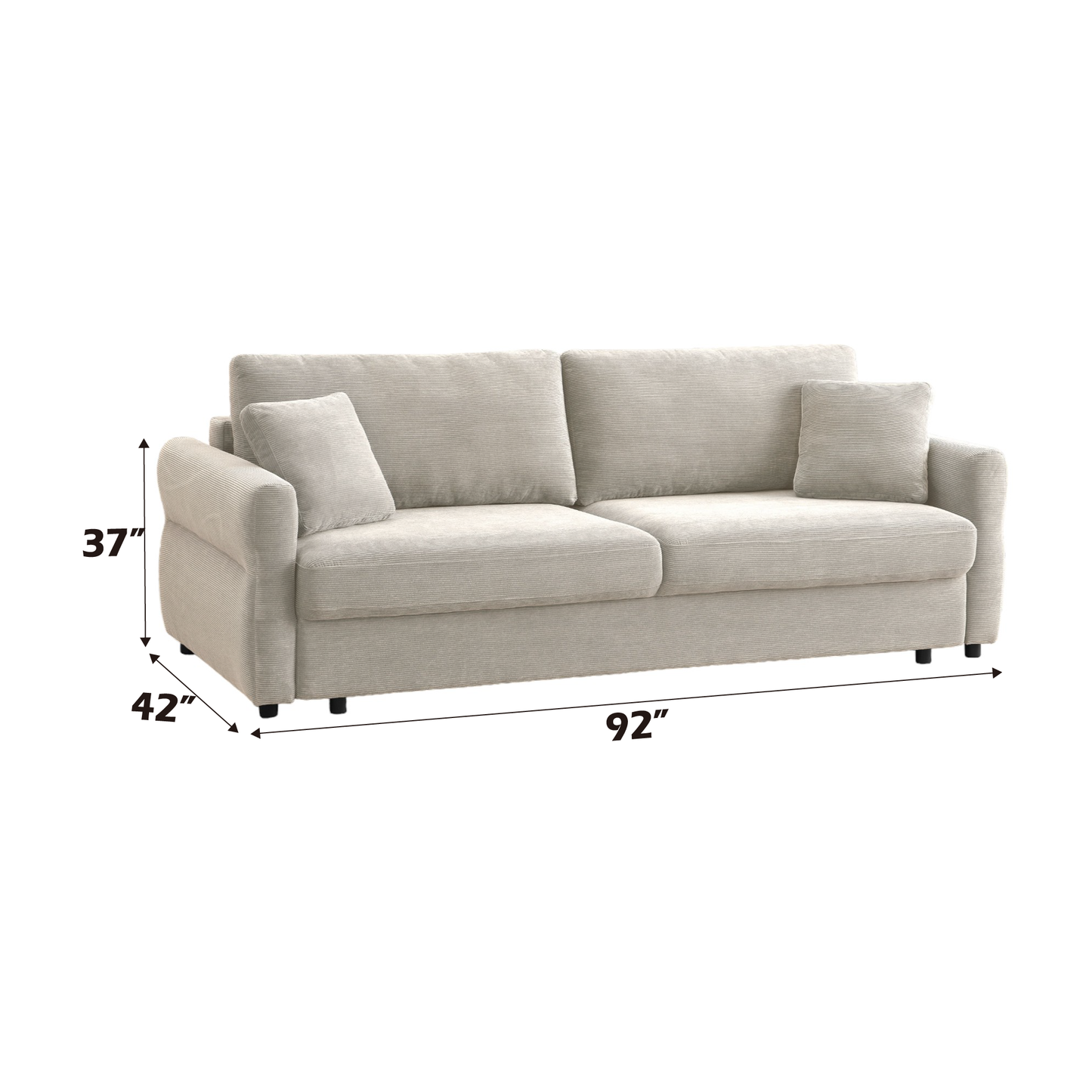 Haran Fabric Pull-Out Sleeper with Storage