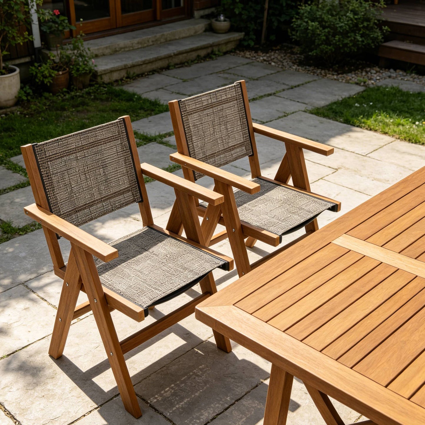 2 Piece HIPS Outdoor Dining Chair Perfect For Patio Meal Togethers & Garden Brunch Relaxation Moments