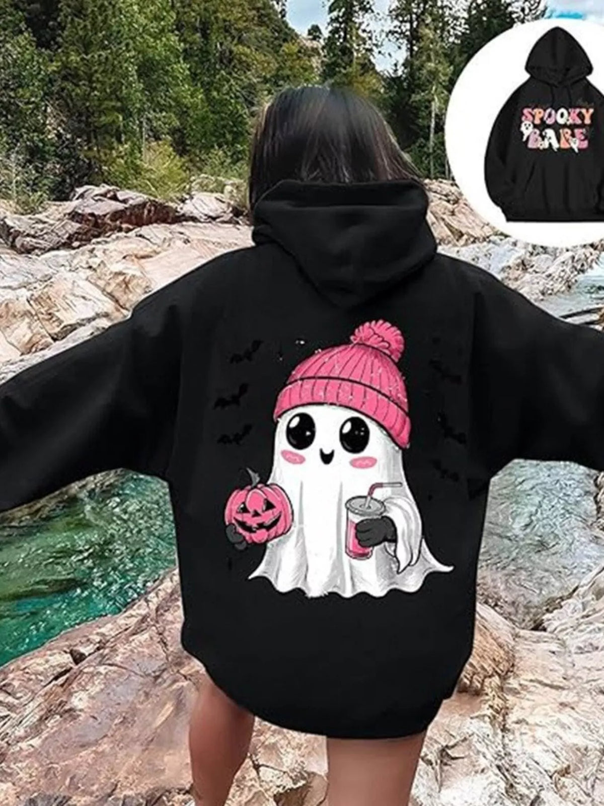 Halloween Graphic Long Sleeve Hoodie