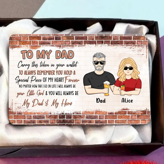 Custom Personalized To My Dad Aluminum Wallet Card - Gift Idea For Father's Day From Daughter - My Dad My Hero