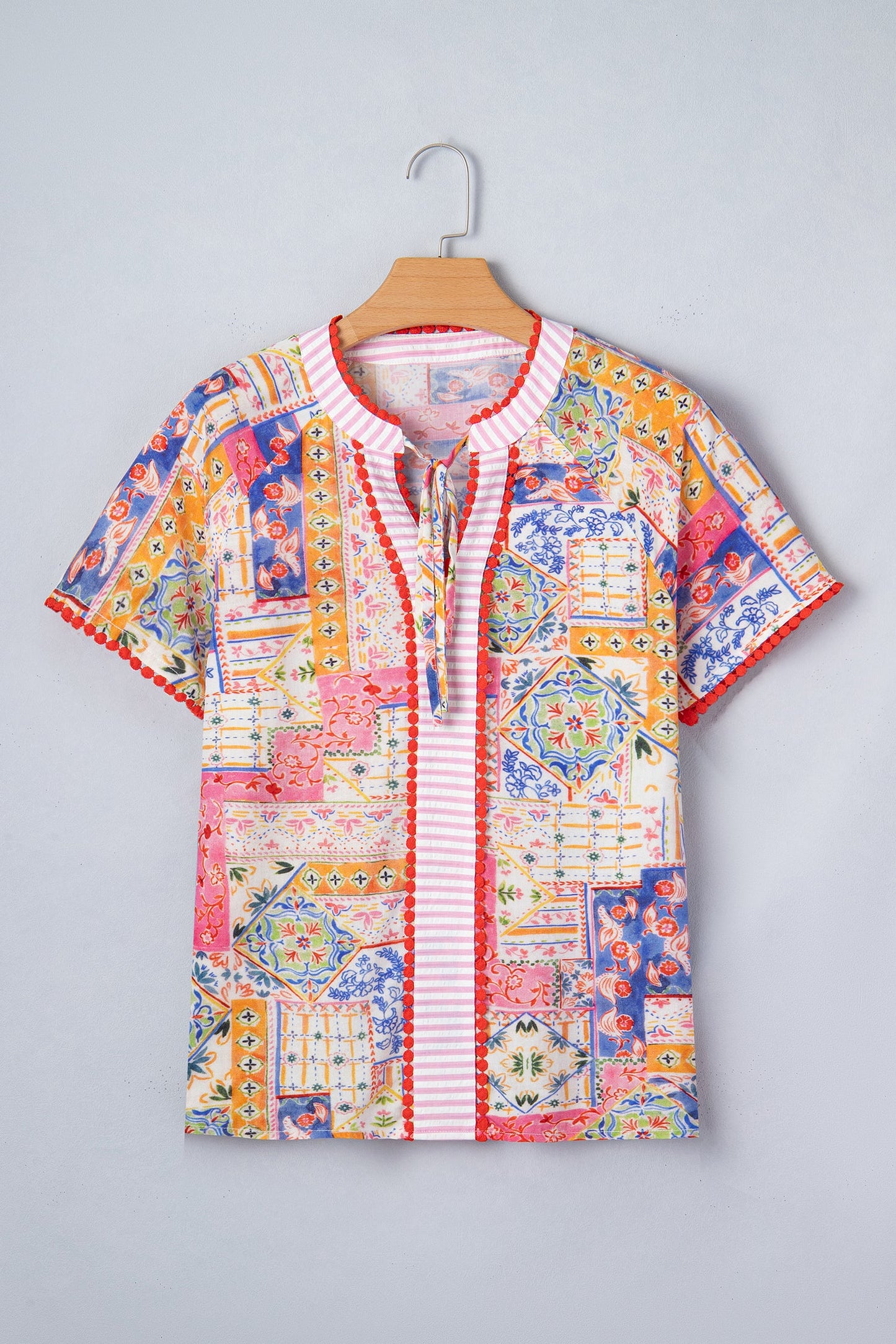Deborah Print Short Sleeve Blouse