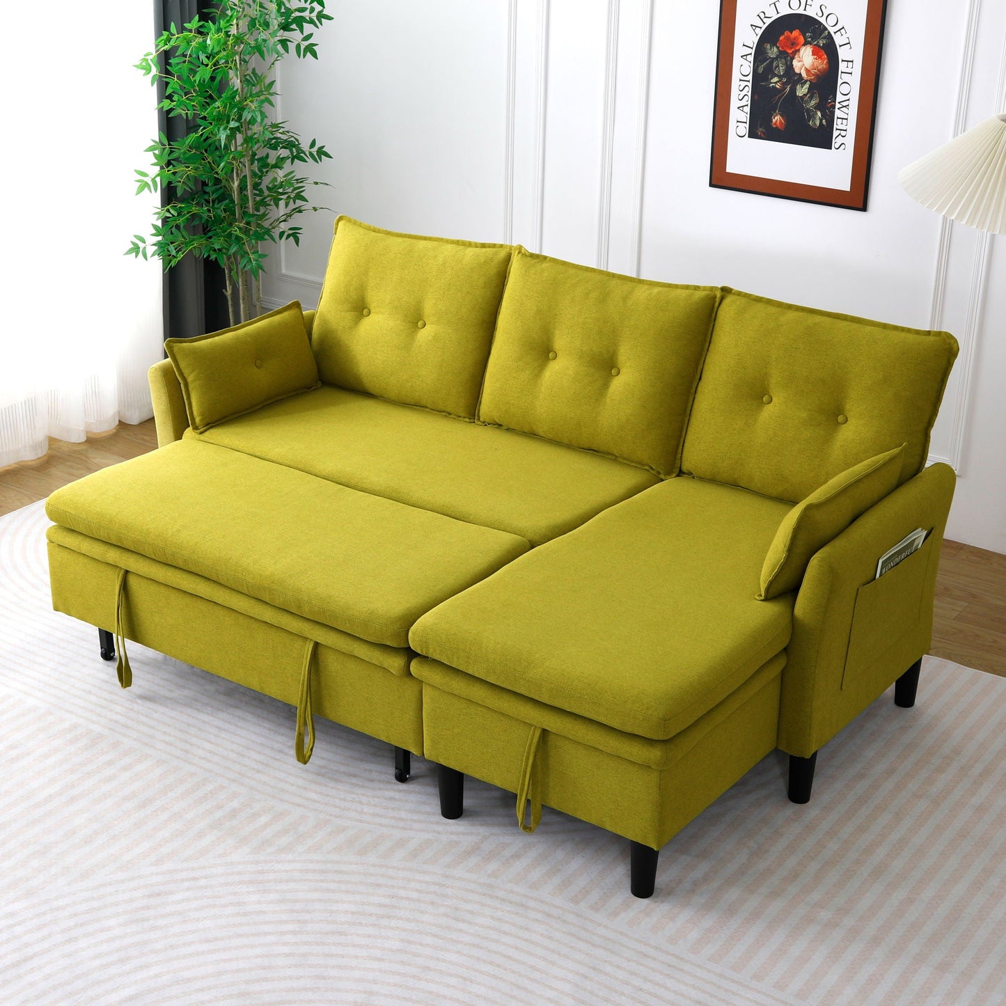 L-Shaped Reversible Chaise Sectional Sofa With Storage