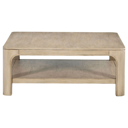 Solano Square Wood Cocktail Coffee Table Weathered Mango