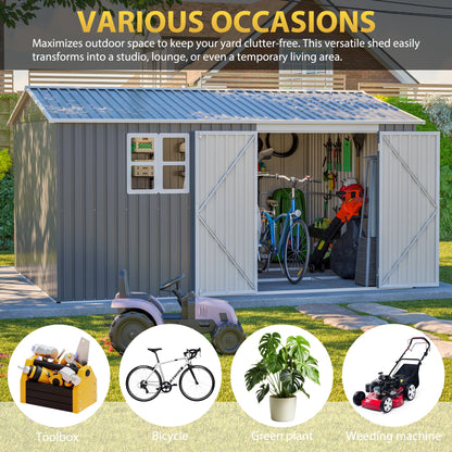 12x10 Ft Outdoor Metal Storage Shed