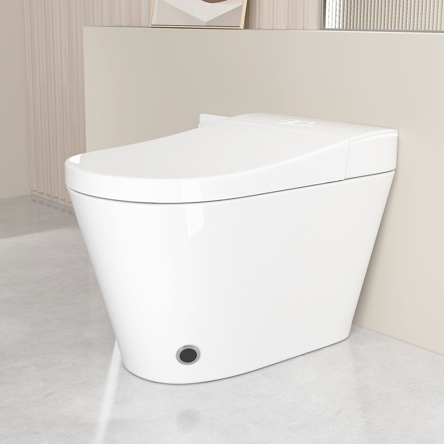 Smart Bidet Toilet With Auto Open / Close Seat, Warm Water Wash, Heated Seat, And Wireless Remote Control