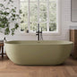 [69X30-Inch] Nuvia Freestanding Oval Stone Resin Soaking Tub With Overflow Drain (SAK35786)