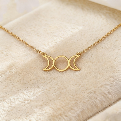 Trendy Hollow Moon & Star Pendant Necklace