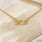 Trendy Hollow Moon & Star Pendant Necklace