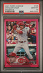 Graded 2023 Topps Chrome Spencer Steer #146 Magenta /399 Rookie RC Baseball Card PSA 10 Gem Mint