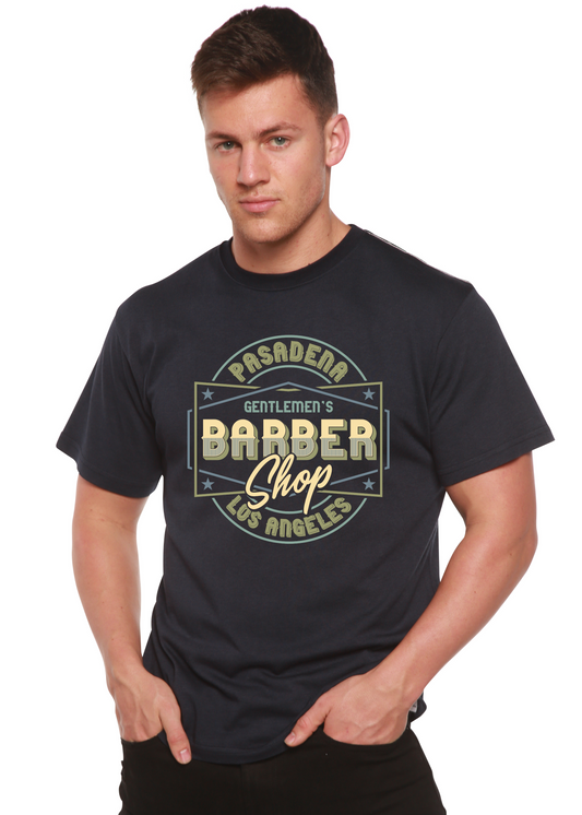 Gentlement's Barber Shop Men's Bamboo Viscose/Organic Cotton Short Sleeve Graphic T-Shirt