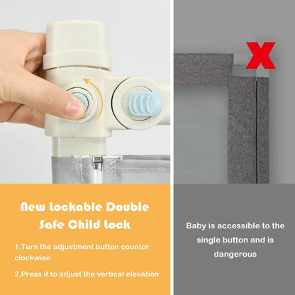 69 Inch Toddlers Vertical Lifting Baby Bedrail Guard with Lock