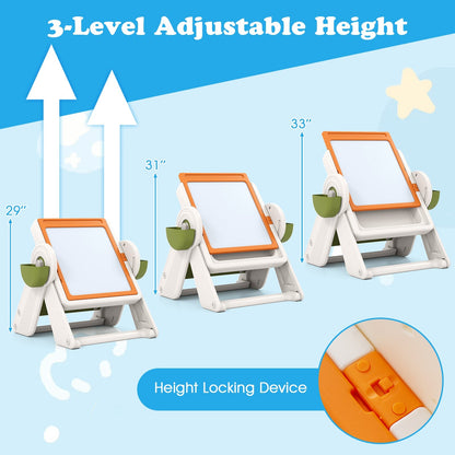 6-in-1 Multi-activity Children Table and Chair Set Folding Art Easel Set
