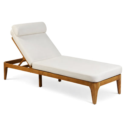 TOPMAX Acacia Wood Chaise Lounge