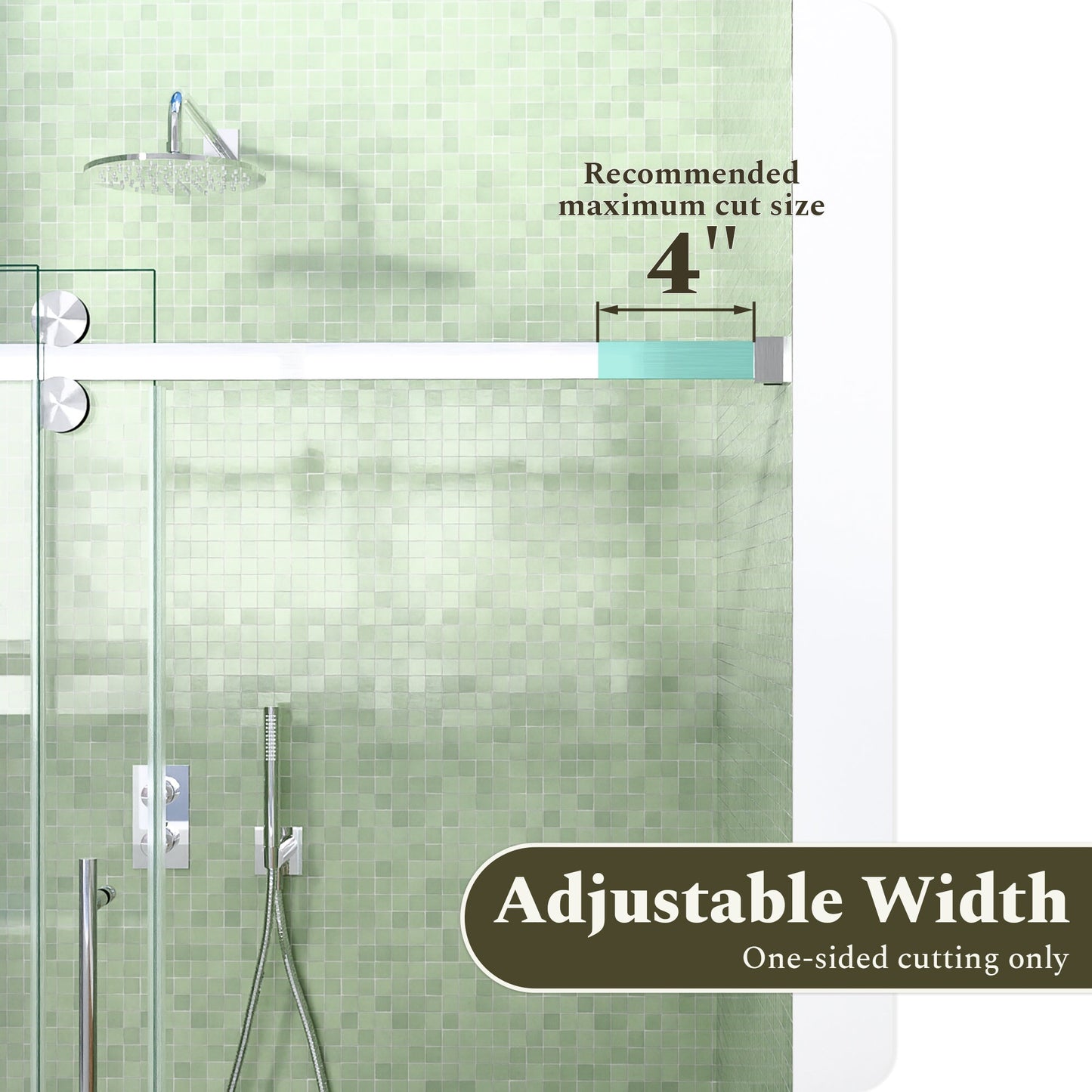 56-60"W x 60"H Frameless Sliding Tub Shower Door Enclosure