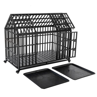 Heavy Duty Dog Crate Lockable Wheels