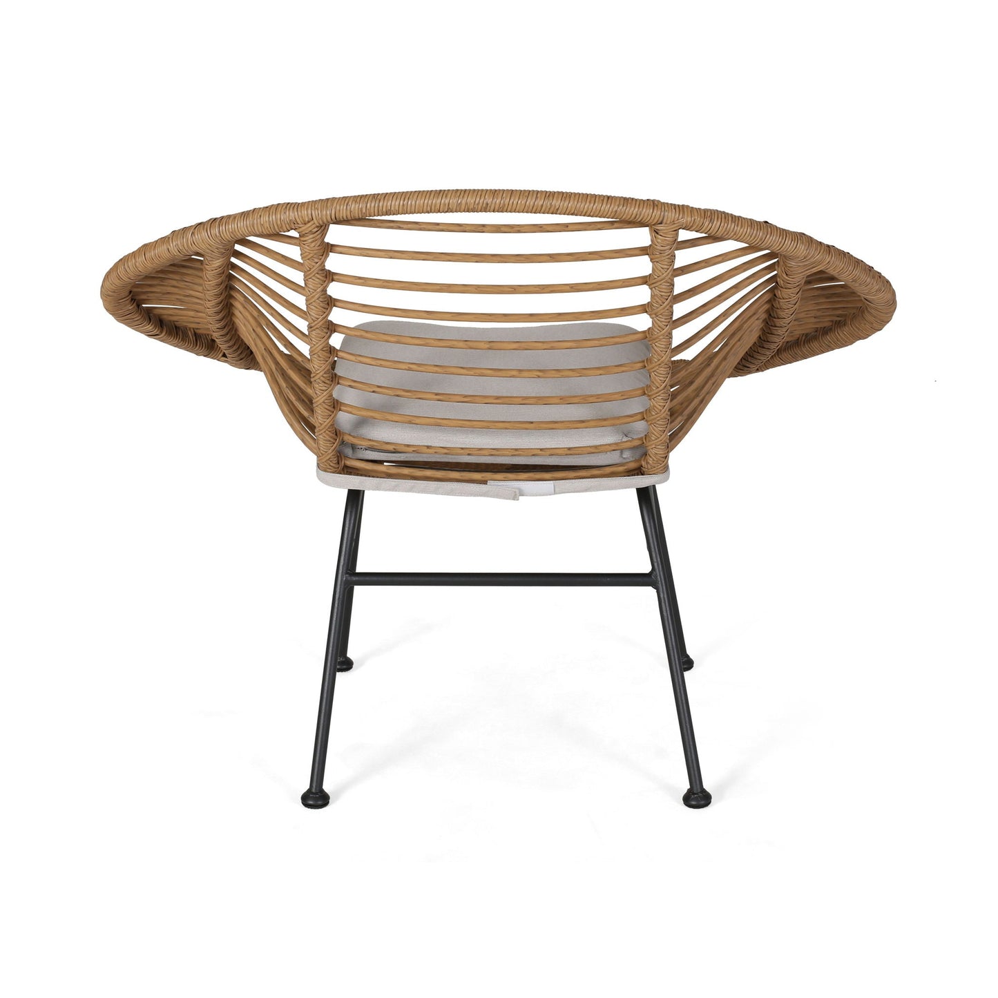 Cordella Outdoor Woven Wicker Chairs with Cushions, Set of 2