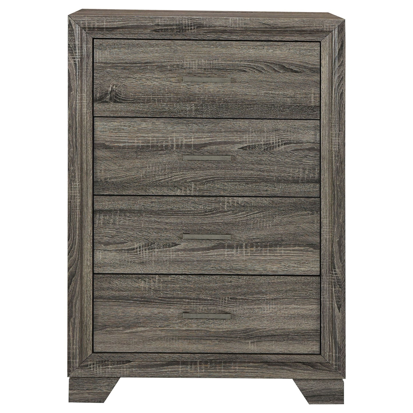 Funston - 4 Drawer Chest Of Drawers With Bar Handles - Brown Oak