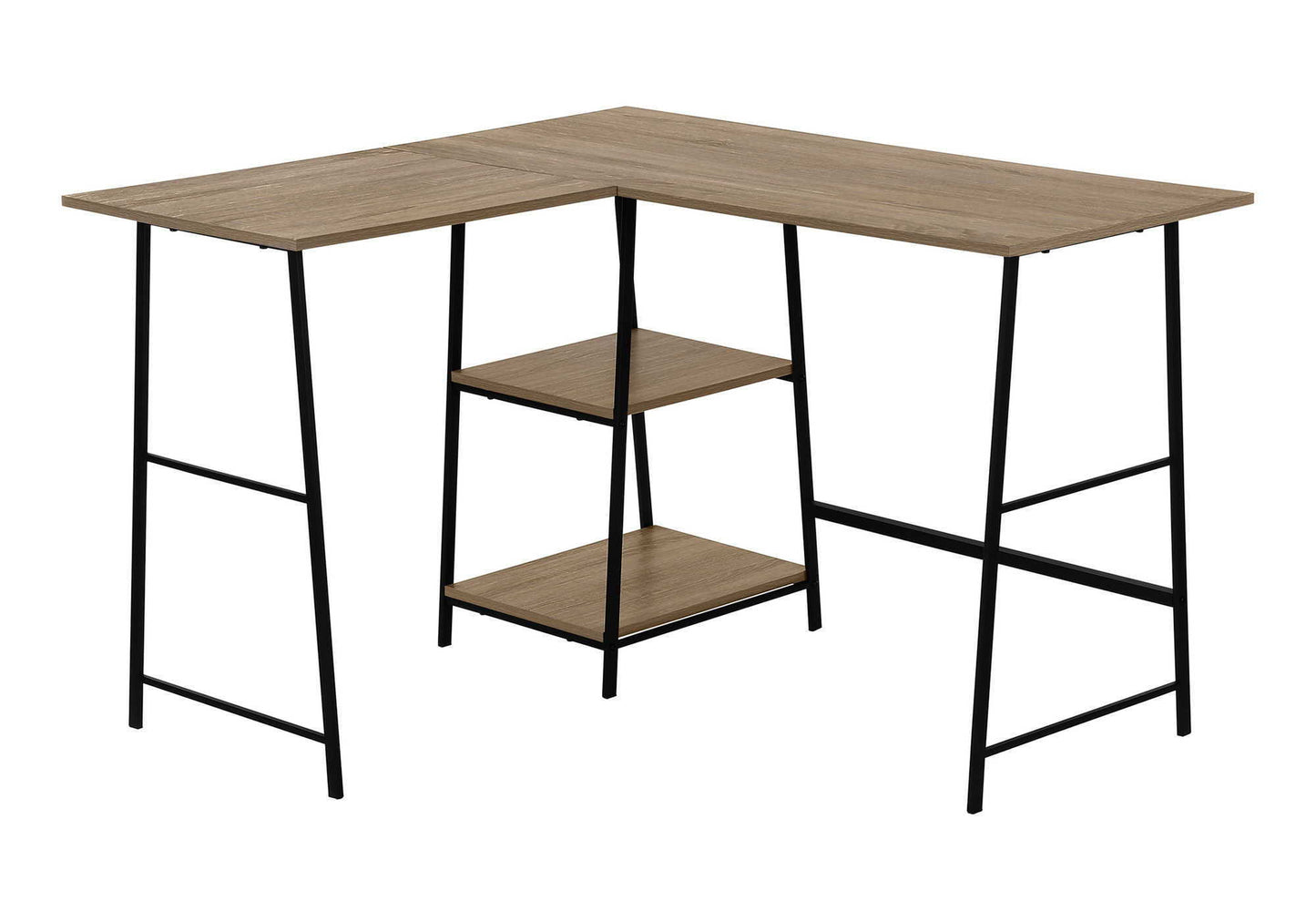 L-Shape Corner Computer Desk with Storage Shelves