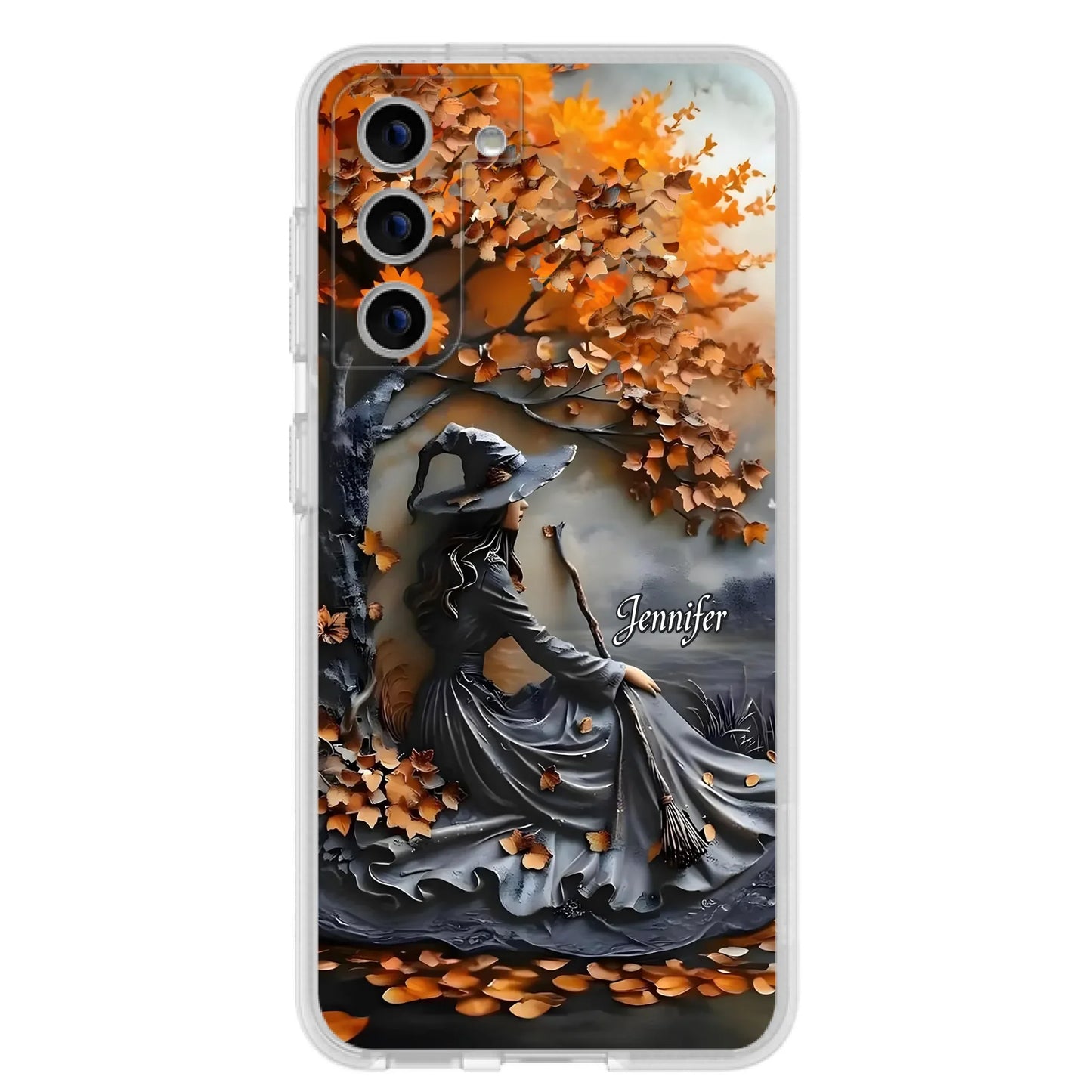 Custom Personalized Witch Broom Phone Case - Halloween/ Birthday Gift Idea For Yourself, Women, Witch Lovers - Case For iPhone/ Samsung