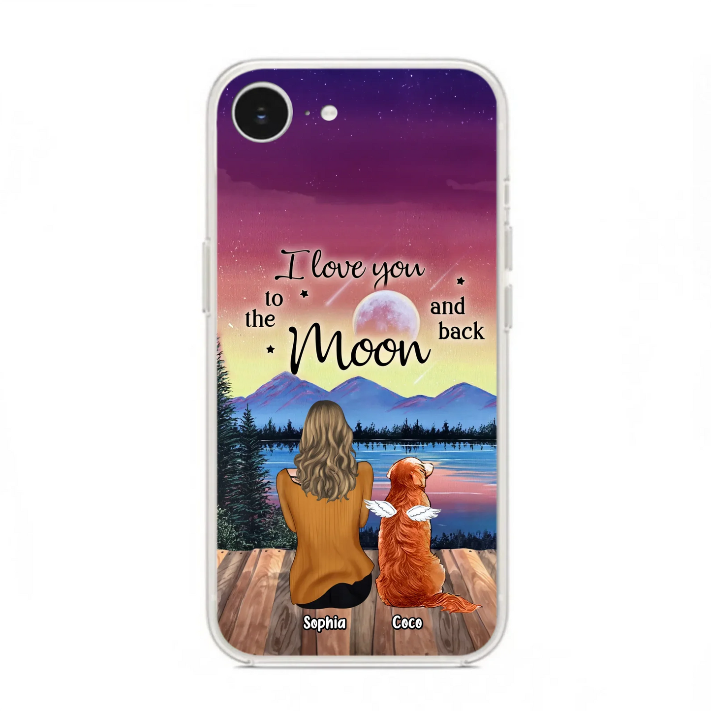Custom Personalized Pet Mom/ Dad Phone Case - Gift Idea For Dog/ Cat/ Rabbit Lovers - Case For iPhone/ Samsung - I Love You To The Moon & Back