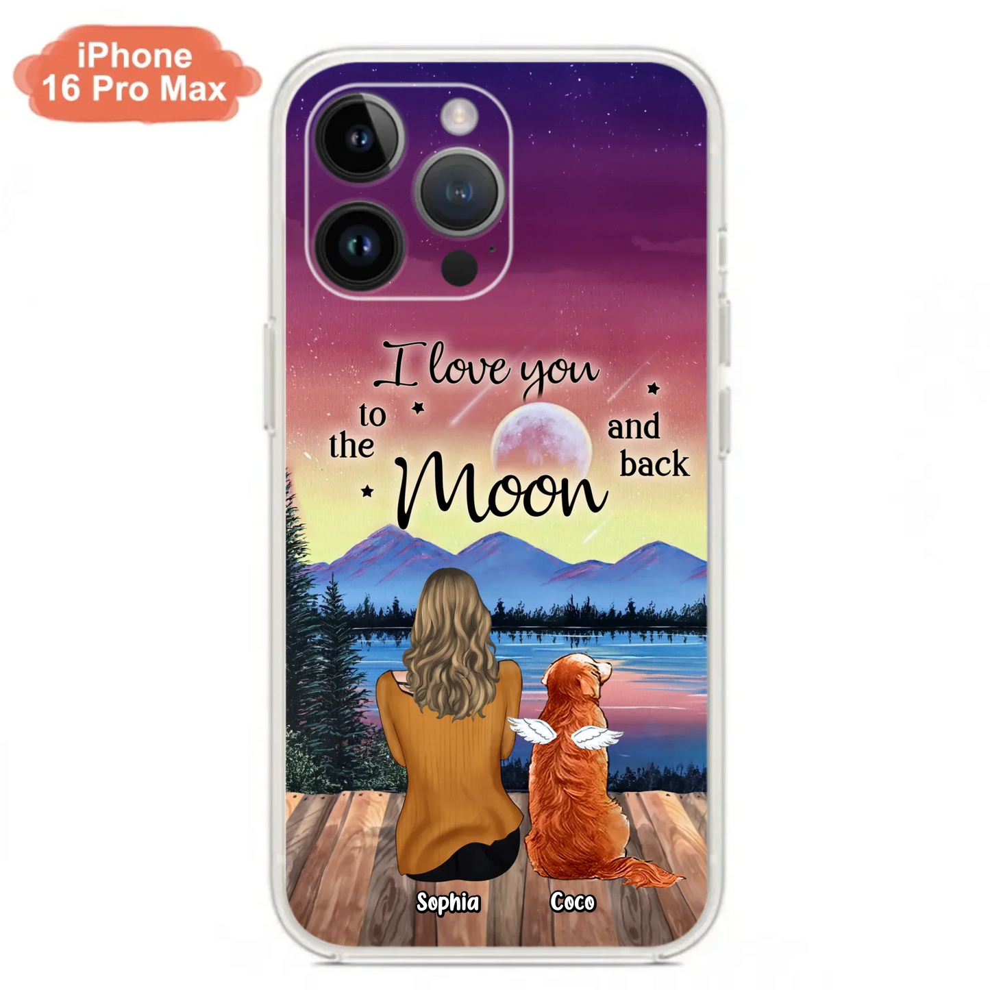 Custom Personalized Pet Mom/ Dad Phone Case - Gift Idea For Dog/ Cat/ Rabbit Lovers - Case For iPhone/ Samsung - I Love You To The Moon & Back