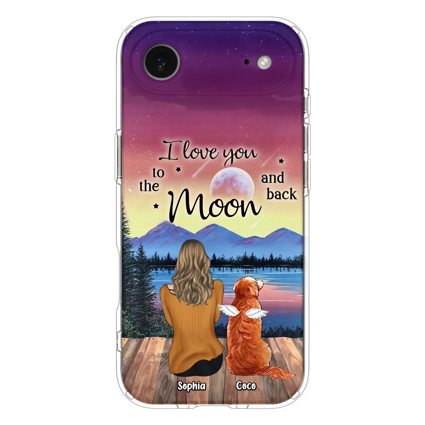 Custom Personalized Pet Mom/ Dad Phone Case - Gift Idea For Dog/ Cat/ Rabbit Lovers - Case For iPhone/ Samsung - I Love You To The Moon & Back