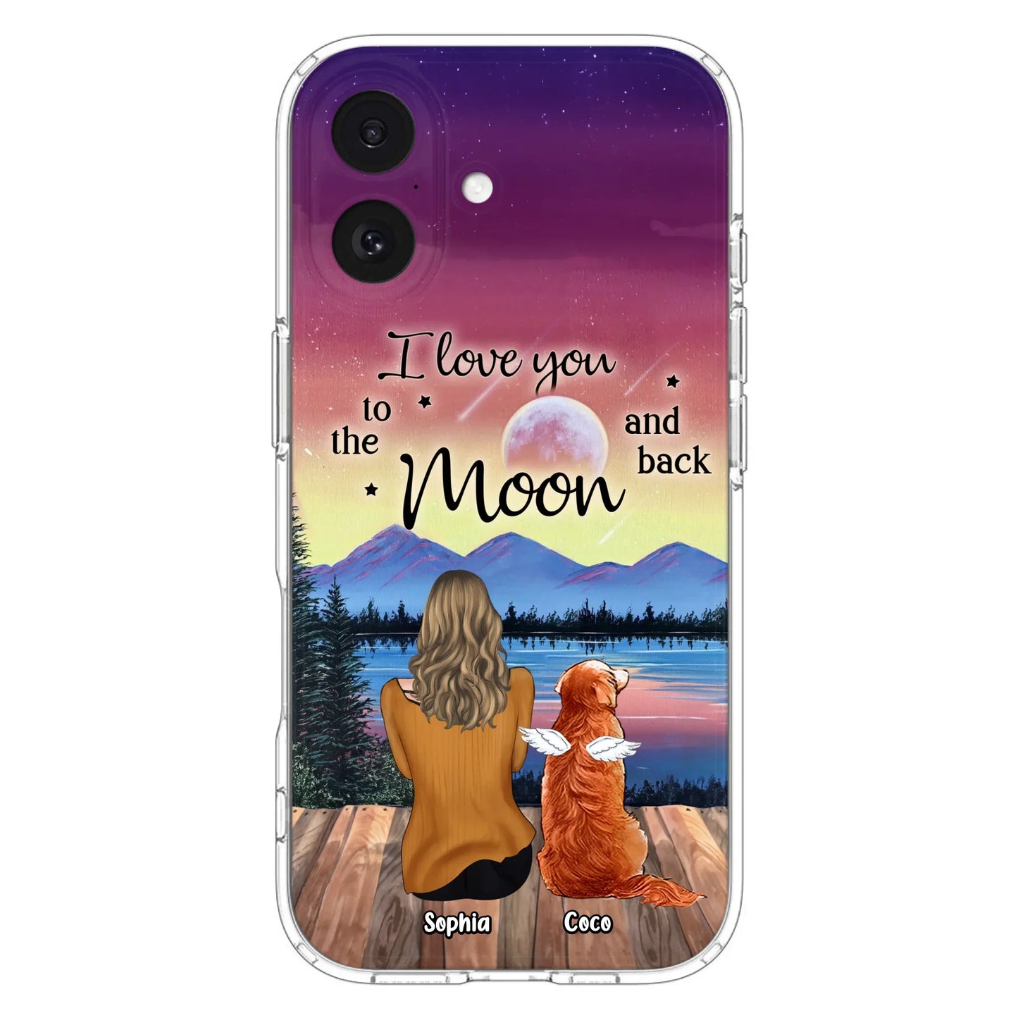 Custom Personalized Pet Mom/ Dad Phone Case - Gift Idea For Dog/ Cat/ Rabbit Lovers - Case For iPhone/ Samsung - I Love You To The Moon & Back